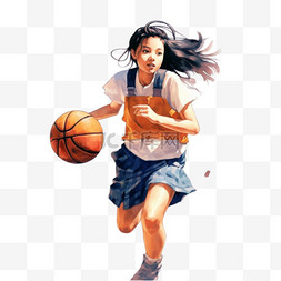 女孩打篮球图片_篮球女孩女篮立体风篮球运动员