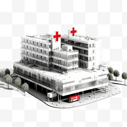 亚健康体检等距立体医院建筑