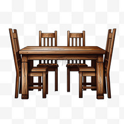 桌椅木质图片_棕色木质桌椅