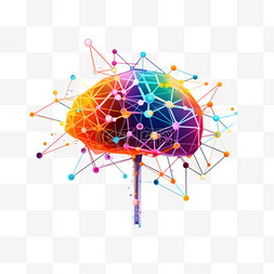色彩几何大脑免扣元素装饰素材