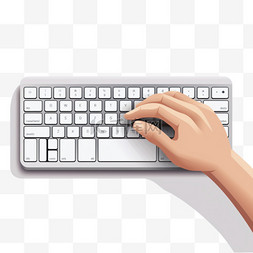 在苹果键盘上打字的人