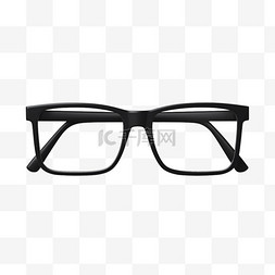 豹纹眼镜框图片_白色打印纸上的黑色镜框眼镜