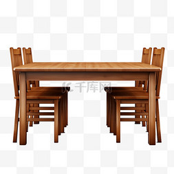 棕色木质桌椅
