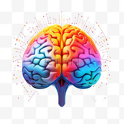 大脑数字图片_色彩数字艺术大脑免扣元素装饰素