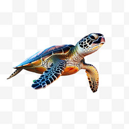动物标远图片_海龟建模动物元素立体免扣图案