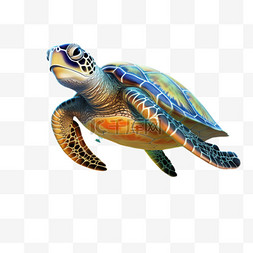 海龟矢量动物元素立体免扣图案