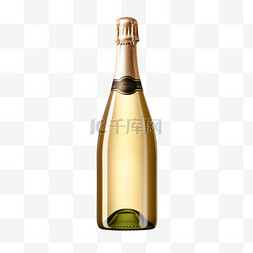 香槟特别酒瓶免扣元素装饰素材