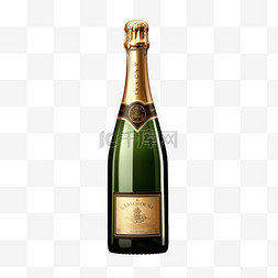 香槟金银箔家具图片_香槟酒瓶玻璃免扣元素装饰素材