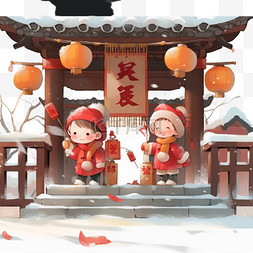 红灯笼背景图片_新年节日红灯笼卡通手绘元素