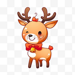 麋鹿背景图片_圣诞可爱麋鹿卡通元素手绘