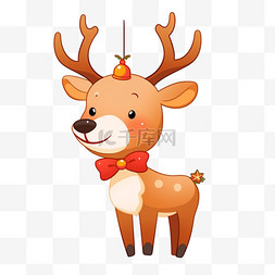 可爱麋鹿图片_圣诞可爱卡通麋鹿手绘元素