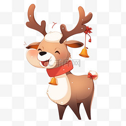 麋鹿背景图片_圣诞可爱卡通手绘麋鹿元素