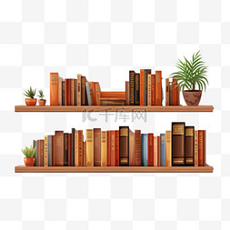 书架上的书图片_棕色木质书架上的书