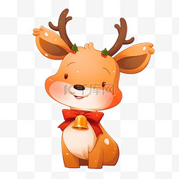 圣诞可爱卡通手绘元素麋鹿
