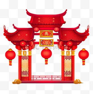 免抠元素新年灯笼手绘免抠元素大红门企业vip免费下载下载png免抠背景