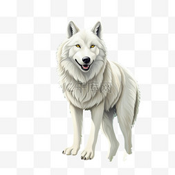 白狼特别动物元素立体免扣图案