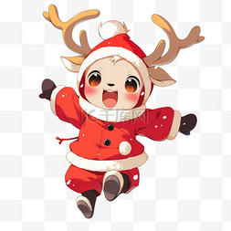 拟人化麋鹿图片_圣诞节圣诞小鹿卡通元素