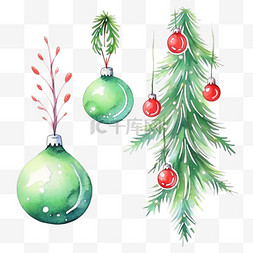 节日装饰圣诞树手绘元素