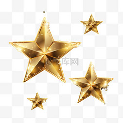 立体五角星装饰图片_星星排列五角星元素立体免扣图案
