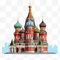 俄罗斯广块图片_建筑矢量俄罗斯元素立体免扣图案
