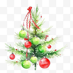 节日装饰手绘圣诞树元素