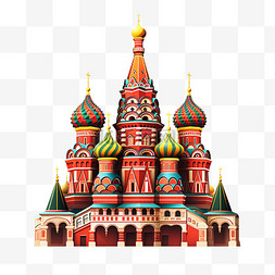 建筑纹理俄罗斯元素立体免扣图案