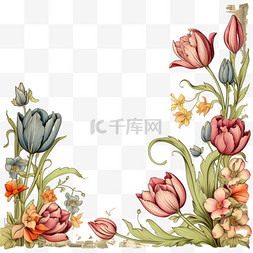 立体彩色纹理图片_彩色纹理花朵元素立体免扣图案