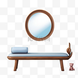 家具座椅镜子元素立体免扣图案