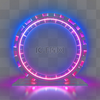 霓虹炫酷发光边框个人vip和企业vip免费下载免抠元素夜店炫酷灯带霓虹