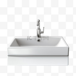水槽图片_带水龙头的白色陶瓷水槽