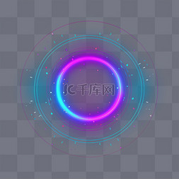 圆形霓虹灯图片_灯带炫酷霓虹效果圆形头像