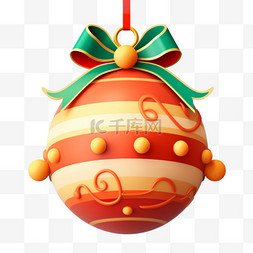 圣诞节黏土风格装饰彩球免抠元素