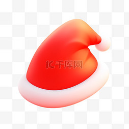 3D立体粘土风可爱红色圣诞帽子8