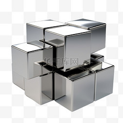 方块组合金属元素立体免扣图案