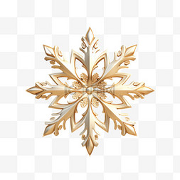 圣诞节金色礼雪花形状3d素材元素