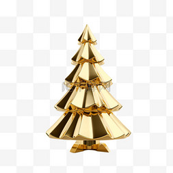 3D立体金色金属质感圣诞树25