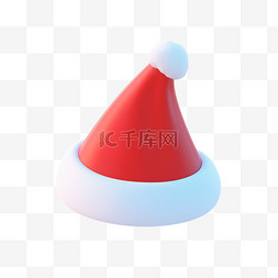 3D立体粘土风可爱红色圣诞帽子13