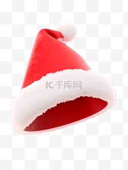 圣诞帽免抠素材图片_圣诞节红色圣诞帽3d素材元素免扣