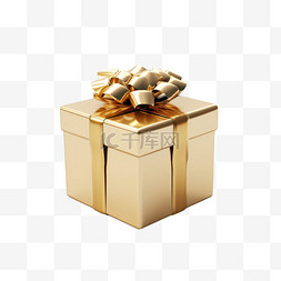 艺术质感图片_3D立体金色金属质感圣诞礼盒4