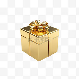3d圣诞礼盒图片_3D立体金色金属质感圣诞礼盒8
