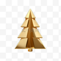 3D立体金色金属质感圣诞树12