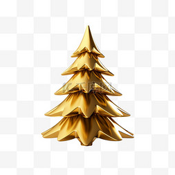 3d金属质感数字图片_3D立体金色金属质感圣诞树15