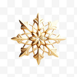 圣诞节金色礼雪花形状3d素材元素