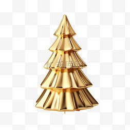 3D立体金色金属质感圣诞树17