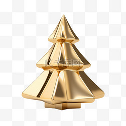 3D立体金色金属质感圣诞树23