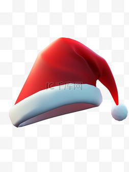 圣诞帽免抠素材图片_圣诞节红色圣诞帽3d素材元素免扣