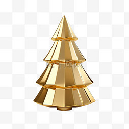3D立体金色金属质感圣诞树24