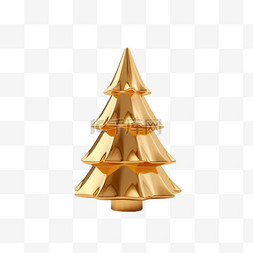 3d金属数字图片_3D立体金色金属质感圣诞树7