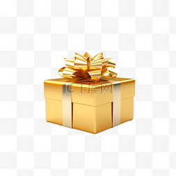 圣诞元素礼品盒图片_3D立体金色金属质感圣诞礼盒11