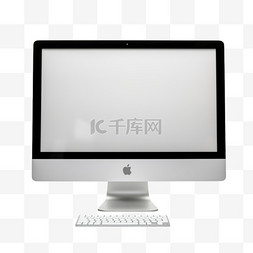 办公台式图片_白色办公桌上的一台台式电脑